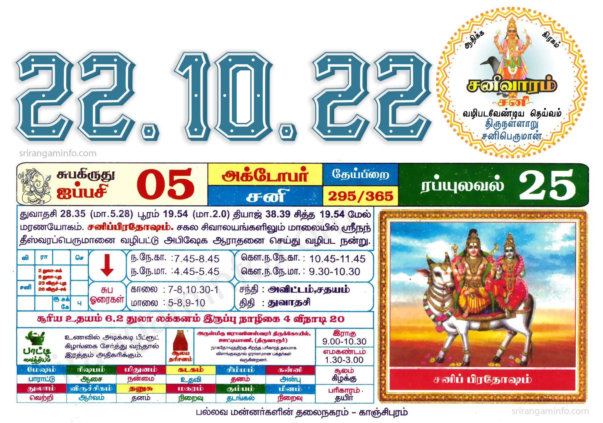 Tamil daily Calendar, Tamil Calendar